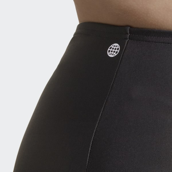 Black High-Waist Bikini Bottoms (Plus Size)