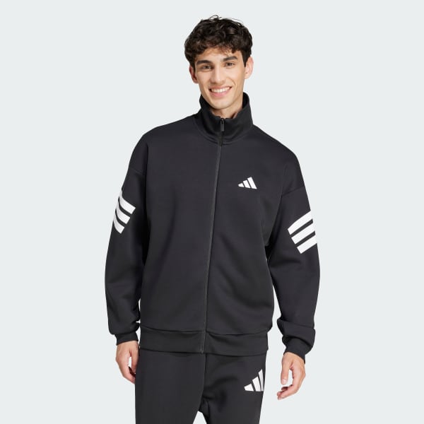 Đen Áo Track Jacket Dệt Thoi 3 Sọc Future Icons