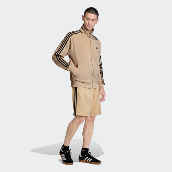 beige 3-STRIPES LOOSE ENGINEERED SHORT