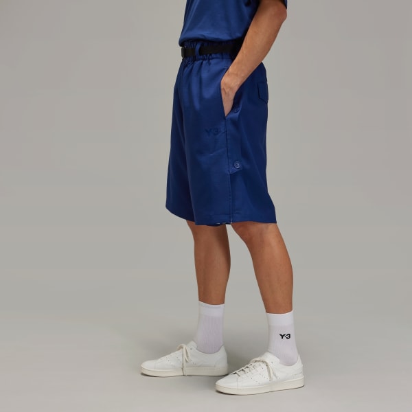 Blue Y-3 Sport Uniform 3-Stripes Shorts