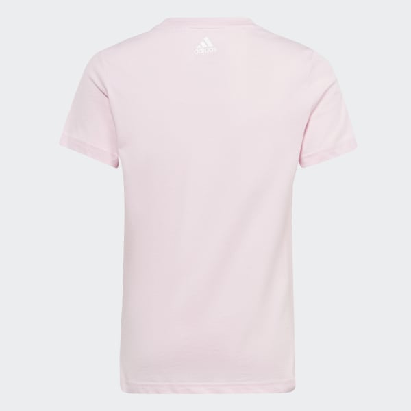 Rosa Playera Essentials Logo Linear Algodón Ajuste Ceñido
