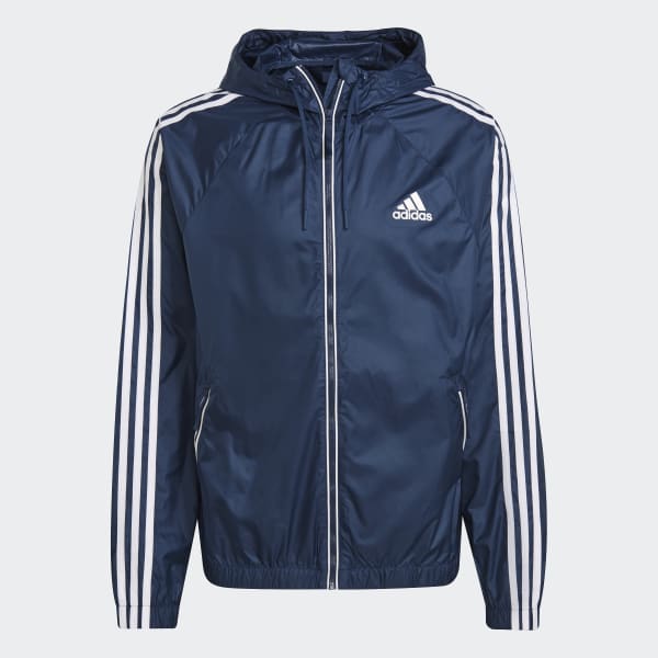 Navy blue hotsell adidas windbreaker