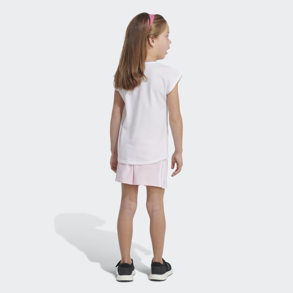 White Cotton French Terry Shorts Set