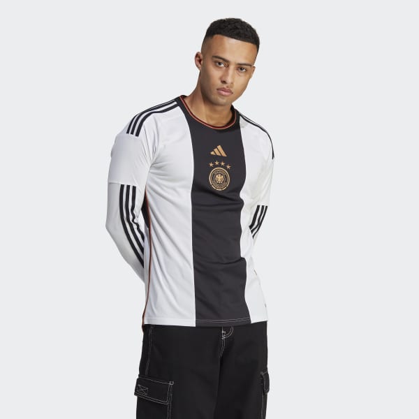 Hvid Germany 22 Long Sleeve hjemmebanetrøje HM277