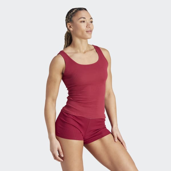adidas Active Flex Ribbed Tank Top - Red