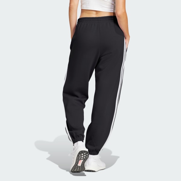 Negro Pantalón Essentials French Terry Cuffed 3 bandas