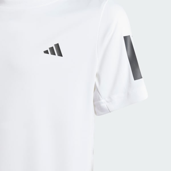 Blanco Polera de Tenis Club 3 Tiras para Niños