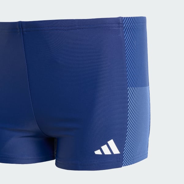 Blau Colorblock 3-Streifen Kids Boxer-Badehose