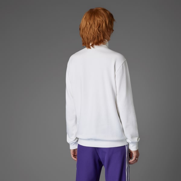 Vit Real Madrid Terrace Icons Half-Zip Tröja
