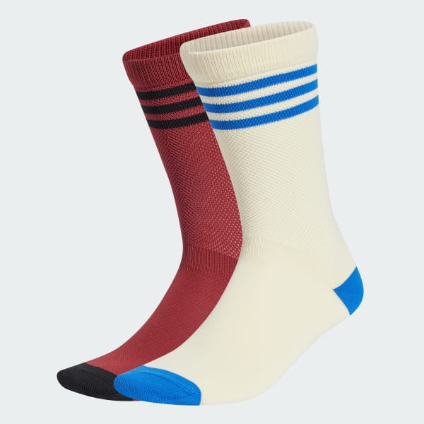 White Textured Crew Socks 2 Pairs