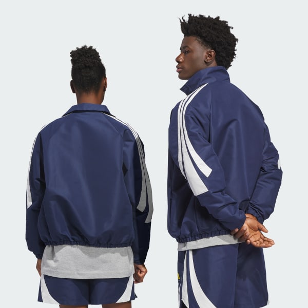 adidas Basketball Woven Track Jacket - Blue | Free Shipping with