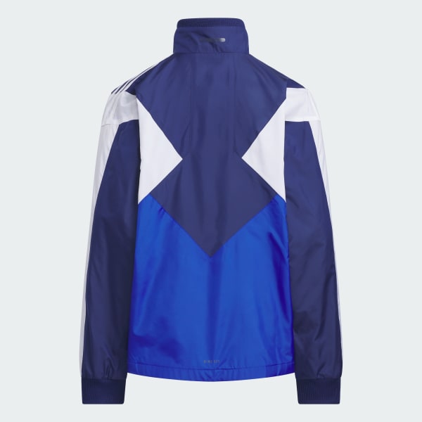 ブルー マストハブ ルーズフィット WIND. RDY カラーブロック 起毛トリコットウーブン トラックトップ キッズ