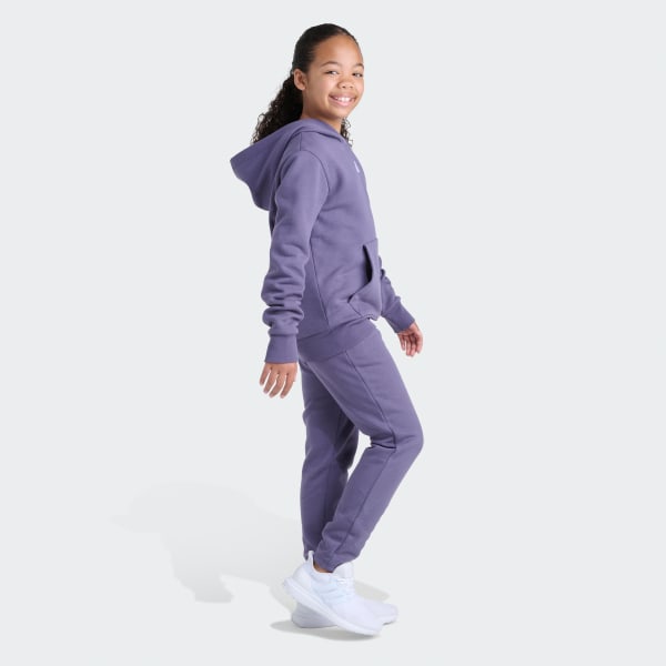 Purple 2-Piece Long Sleeve Fleece Pullover & Jogger Set