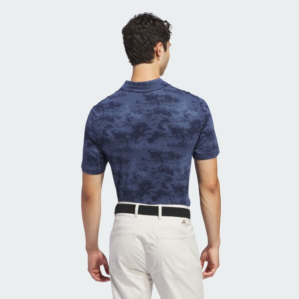 Blue Go-To Printed Mesh Polo Shirt