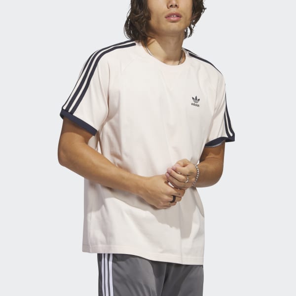 Adidas 3 stripe tee pink new arrivals