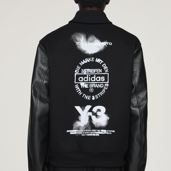 Y-3 LETTERMAN JKT ブラック Y-3 - Y-3 LETTERMAN JACKET 'BLACK' - VegNonVeg