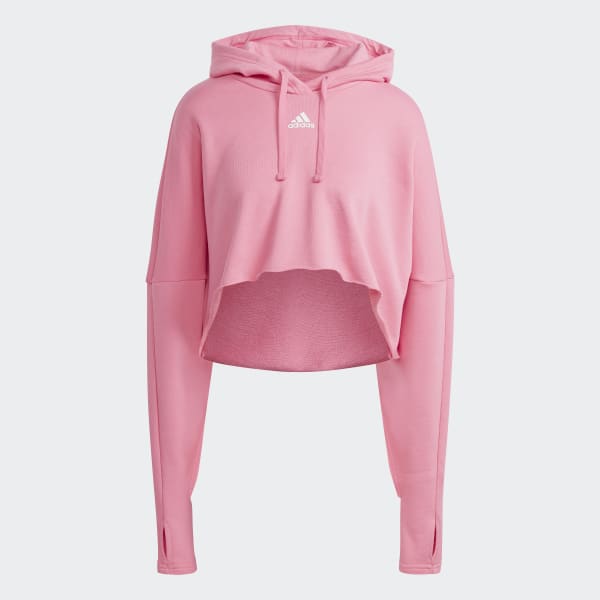 Adidas pink shop crop sweatshirt