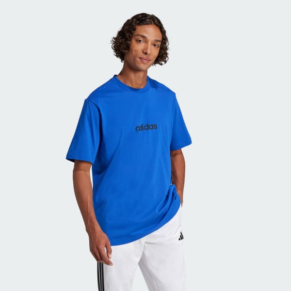 Blue Essentials Linear Single Jersey Tee