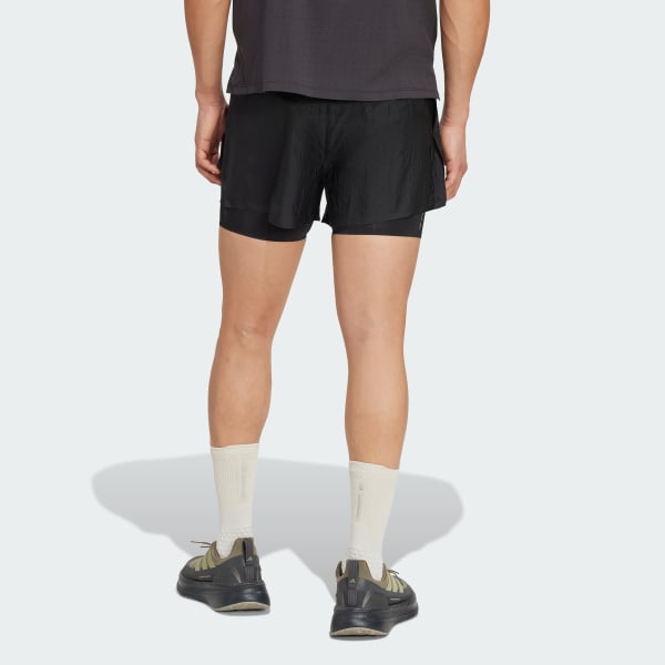 Negro Shorts para running 2-en-1 Adi365 H.Koumori