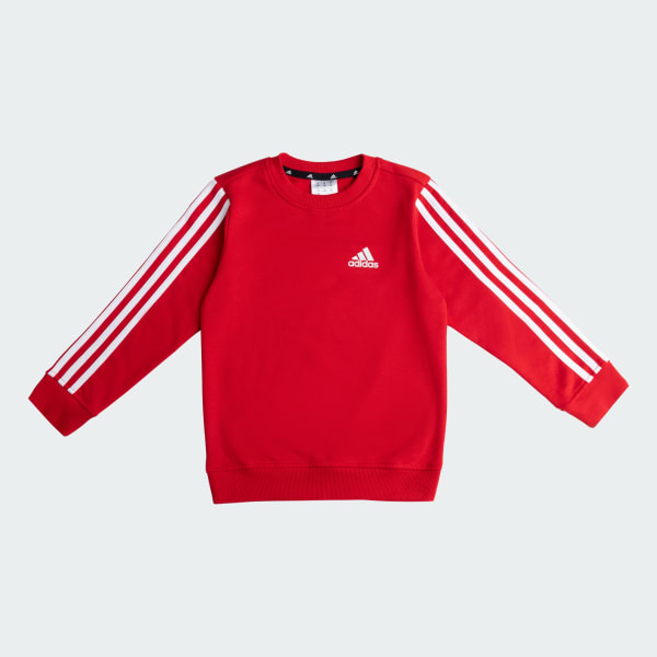 adidas Stripes Crewneck Full Sleeve Sweatshirt Red adidas India