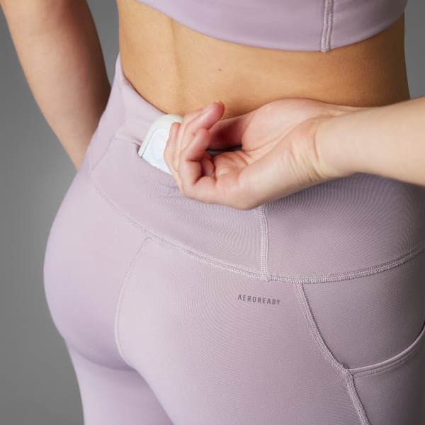 Violet adidas DailyRun 3-Stripes 7/8 Leggings
