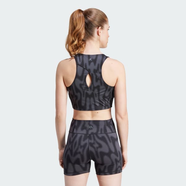 Black Yoga Studio Printed Tank Top