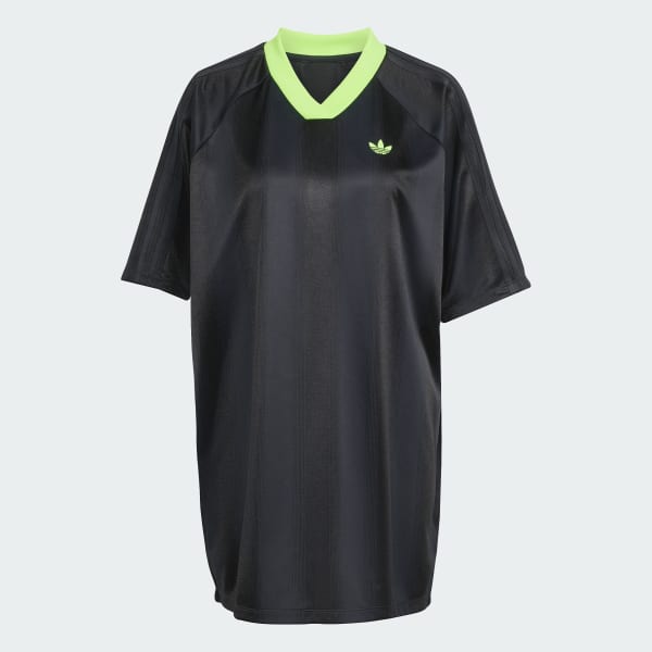 ワンピース adidas DRESS (KB8152) adidas Adicolor Soccer Jacquard Oversize Dress - Black