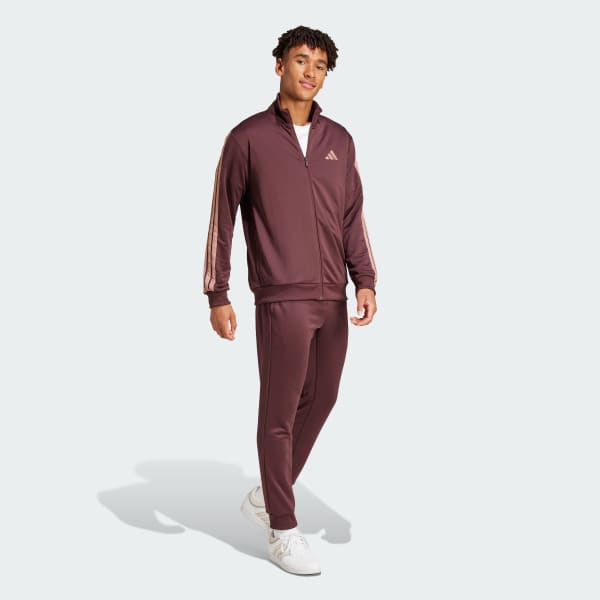 Granate CONJUNTO DEPORTIVO DE TELA FRENCH TERRY CON LAS 3 FRANJAS