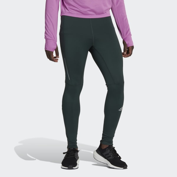 adidas Own the Run Warm Tights - Green | Men's Running | adidas