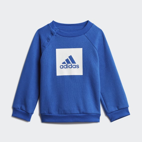 Branco Conjunto em Fleece 3-Stripes