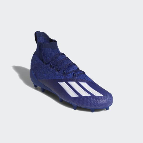 blue and white adidas football cleats