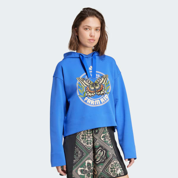 adidas X Farm Hoodie - Blue | Free Shipping with adiClub