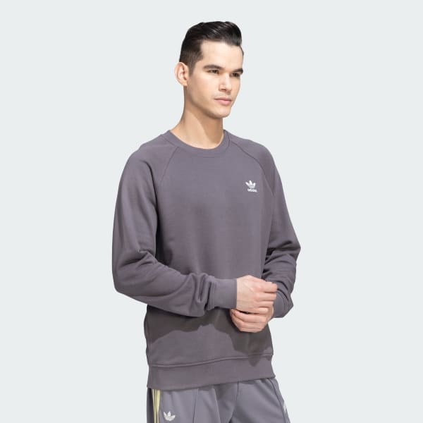 Grey Trefoil Essentials French Terry Crew Sweatshirt