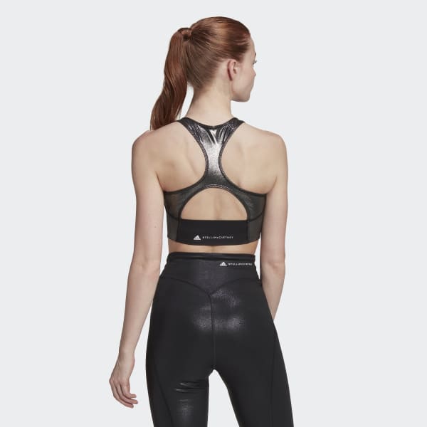 Svart adidas by Stella McCartney Shiny Training Crop Top