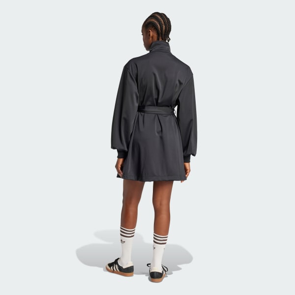 Black 3-Stripes Wrapped Track Suit Dress