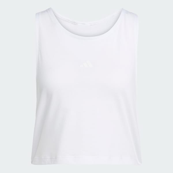 Weiss Yoga Essentials Tanktop, kürzer geschnitten