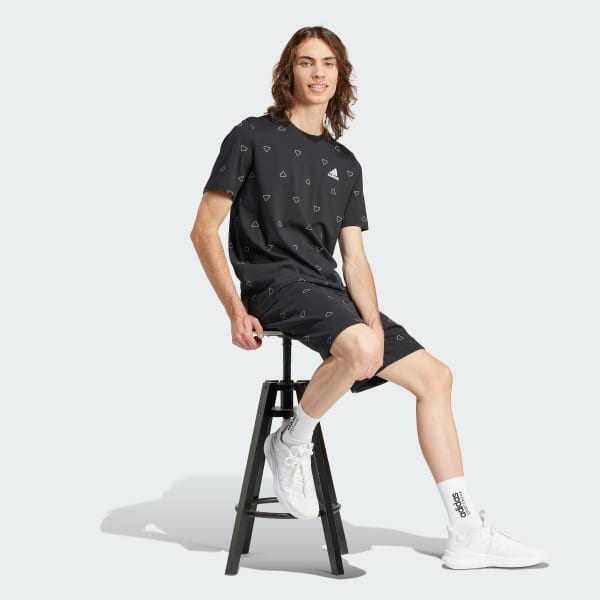 Negro Playera Seasonal Essentials Monogram Estampada