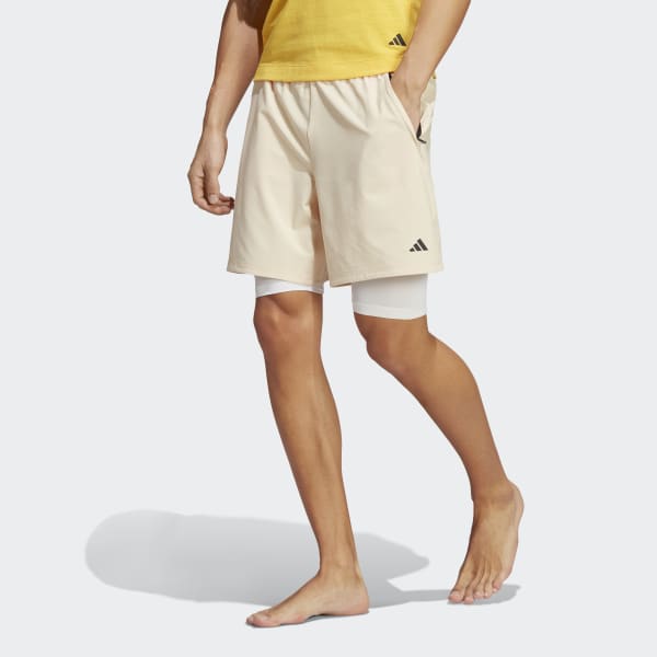 Yoga Training 2-in-1 Shorts - Beige | Men's Yoga adidas US