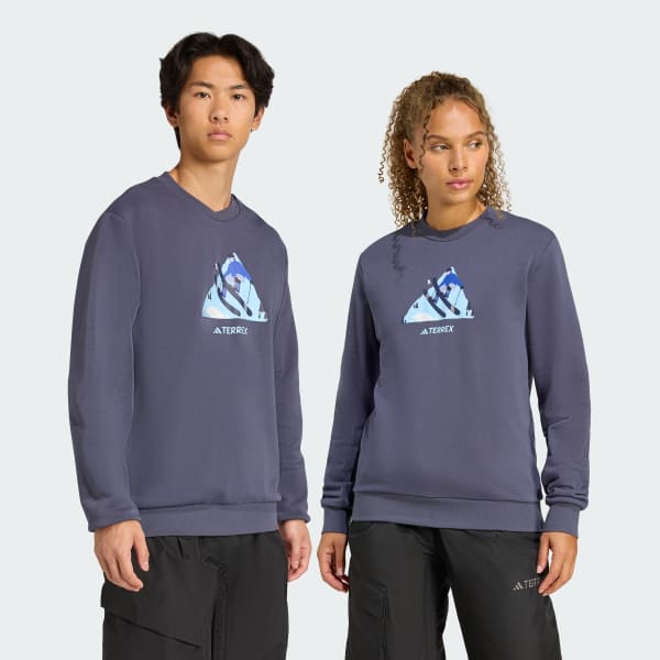 Blue TERREX SNOW GRAPHIC CREW Sweatshirt
