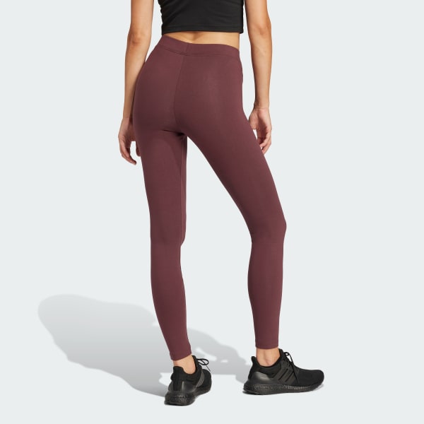 Burgundy Essentials Linear Cotton Leggings
