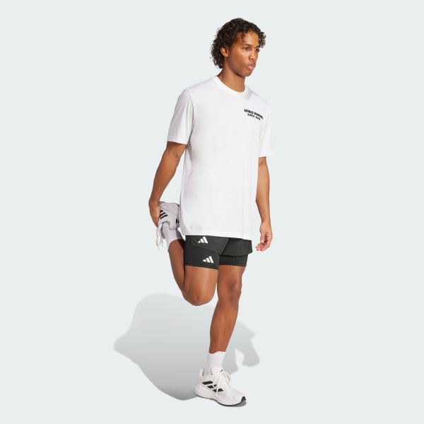 Putih T-shirt Grafis "Running Tacos Later"