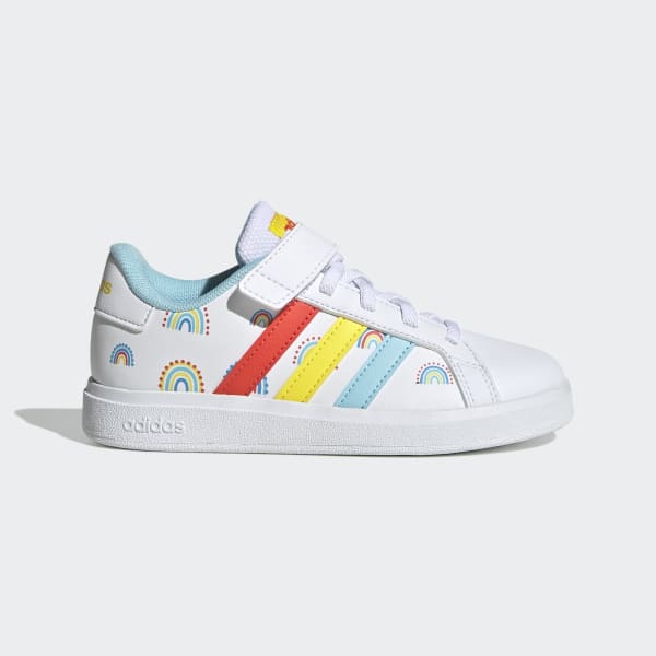 Grand Court Elastic Lace and Top Strap Shoes - White | Lifestyle adidas