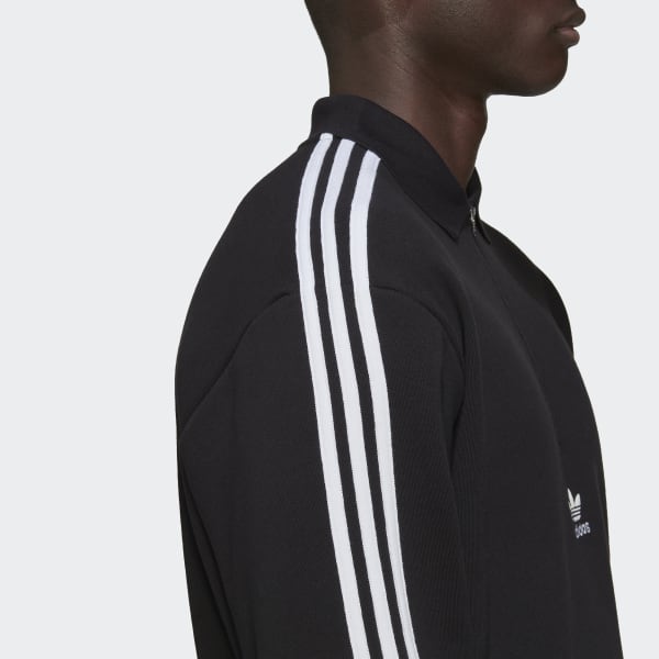 Black Adicolor 3-Stripes Long Sleeve Polo Shirt KO025