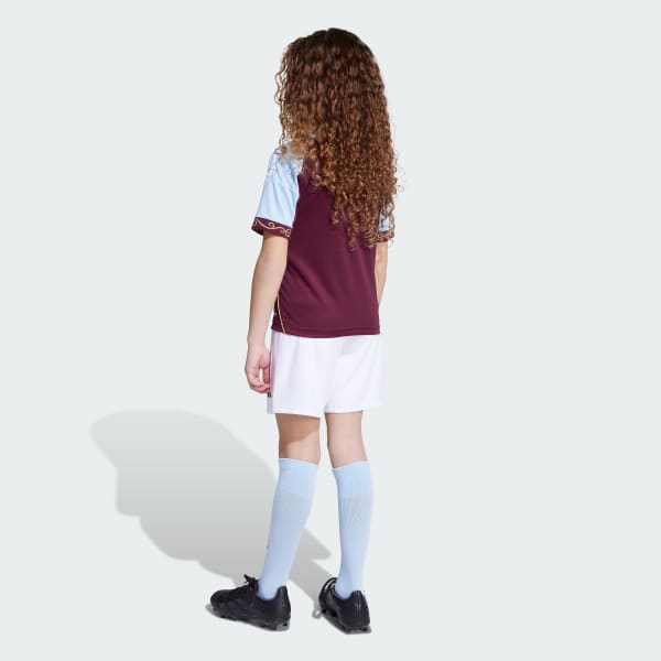 Burgundy Aston Villa FC 25/26 hjemmebaneminisæt til børn