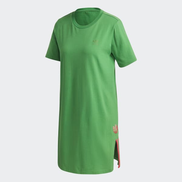 Adidas trefoil dress green shop
