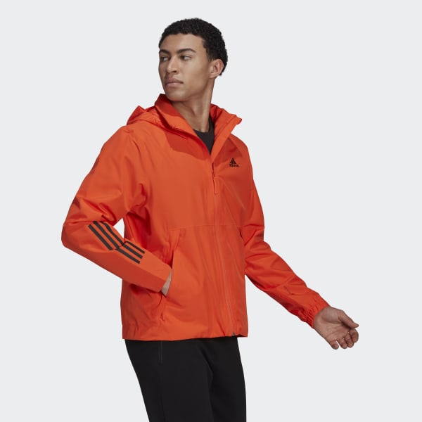 adidas BSC 3-Stripes RAIN.RDY Jacket - Orange | Men's Hiking | adidas US