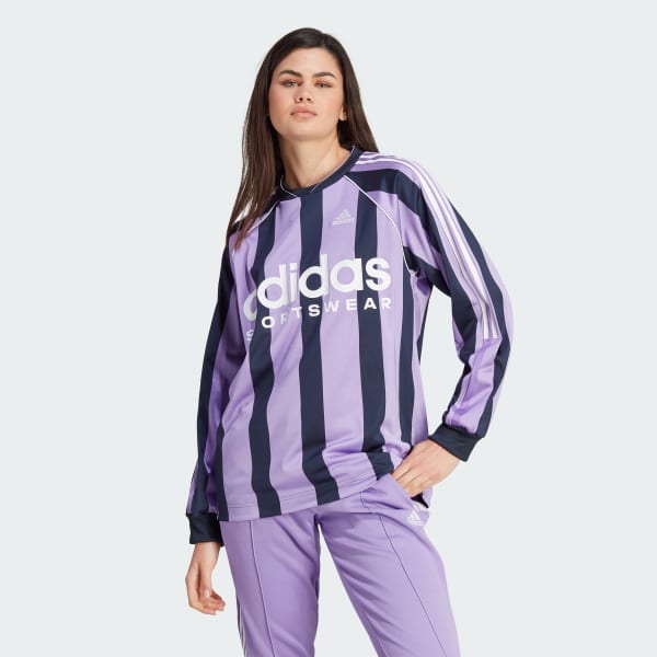 Mau-tim Áo Jersey Dài Tay Jacquard