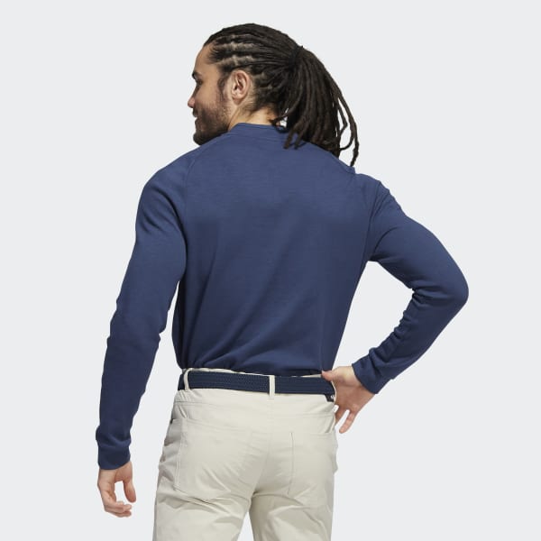 Blauw Go-To Henley Poloshirt met Lange Mouwen SU655