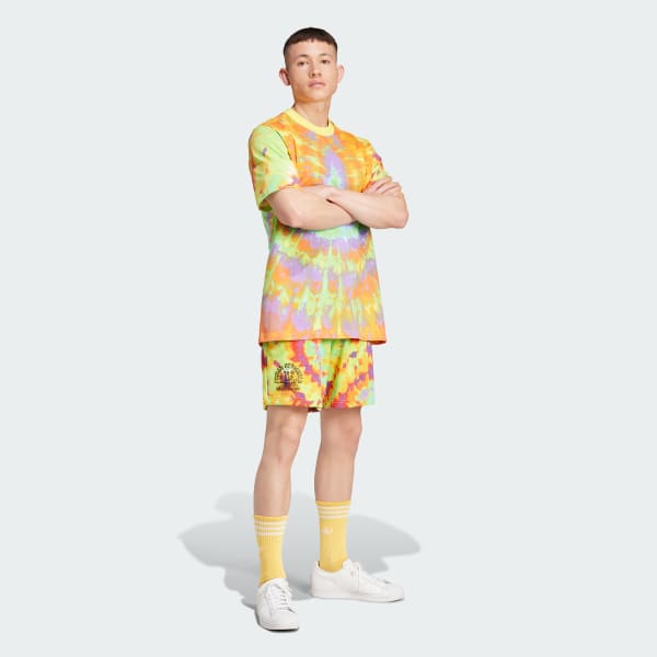 Jaune T-shirt manches courtes tie and dye 2