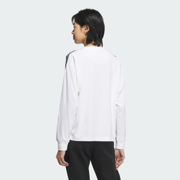 ホワイト エッセンシャルズ プラス スリーストライプス 長袖Tシャツ